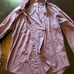 Express 1MX Dress Shirt Fitted Fit Long-Sleeve Purple Mens Medium